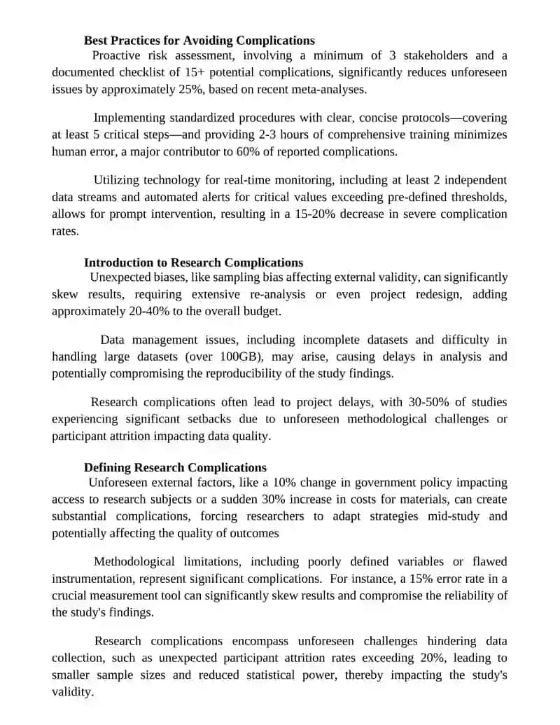 Research into complications 2