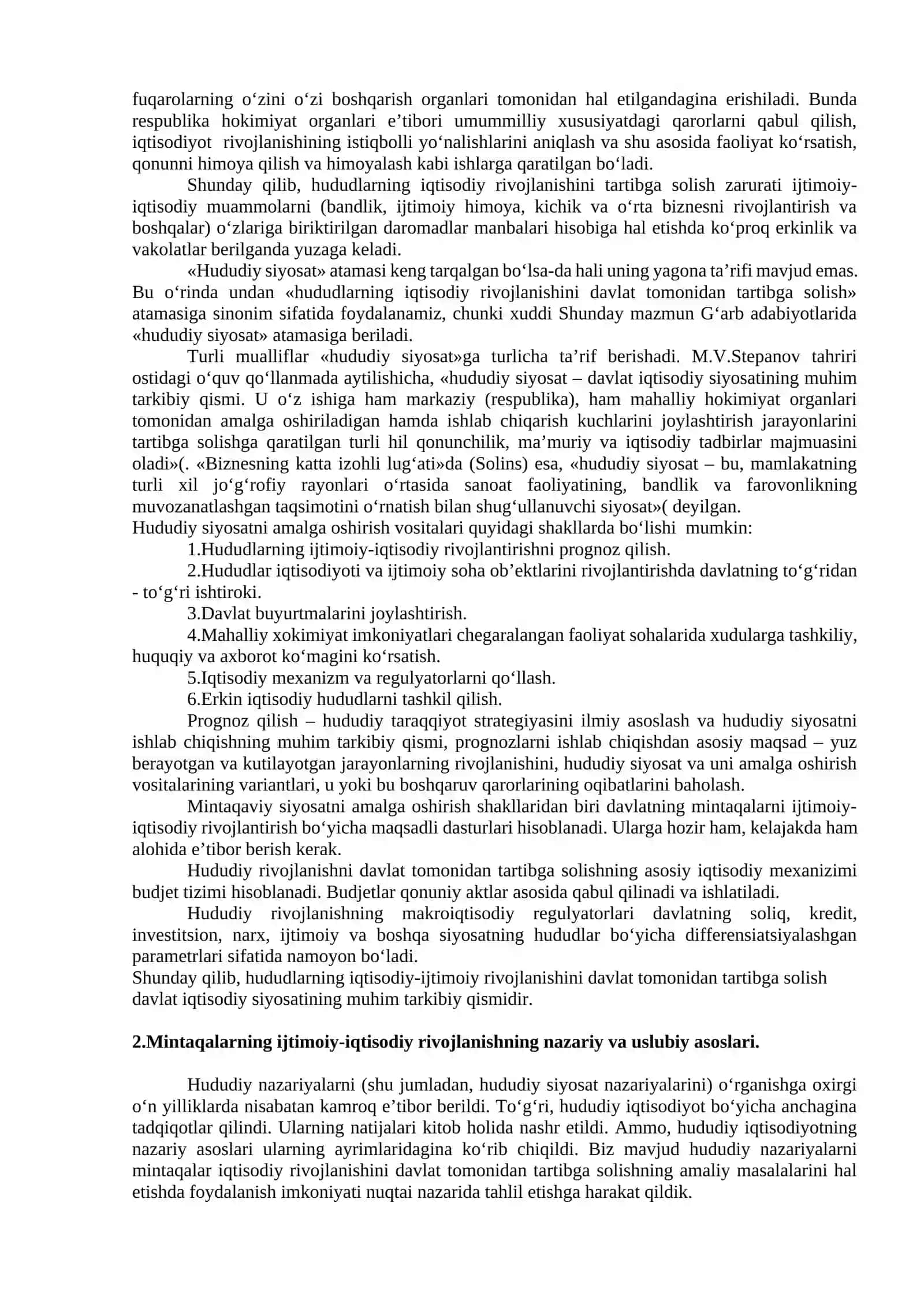 О‘ZBEKISTONNING RESPUBLIKA, MINTAQA VA MAHALLIY BOSHQARUV ORGANLARI О‘RTASIDAGI VAKOLATLARNI TAQSIMLASH MEXANIZMI 2
