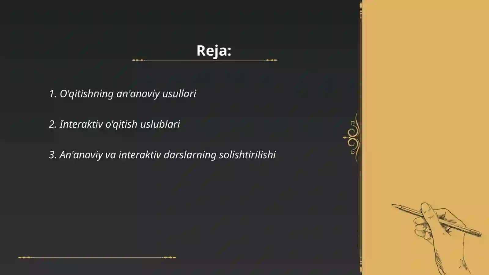 O'qitishning an'anaviy va interaktiv uslublari 2