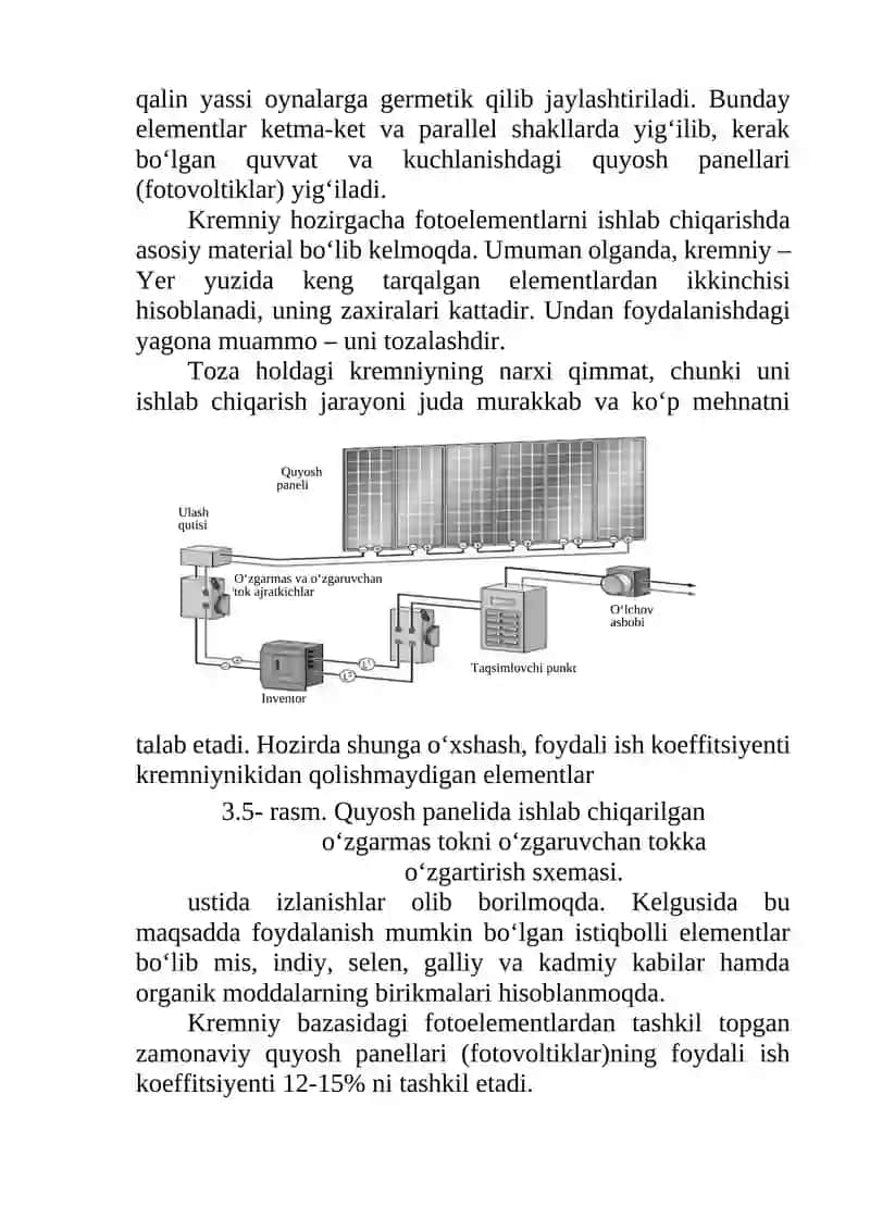 QUYOSH ELEKTR STANSIYALARINI HISBLASH VA TANLASH 2