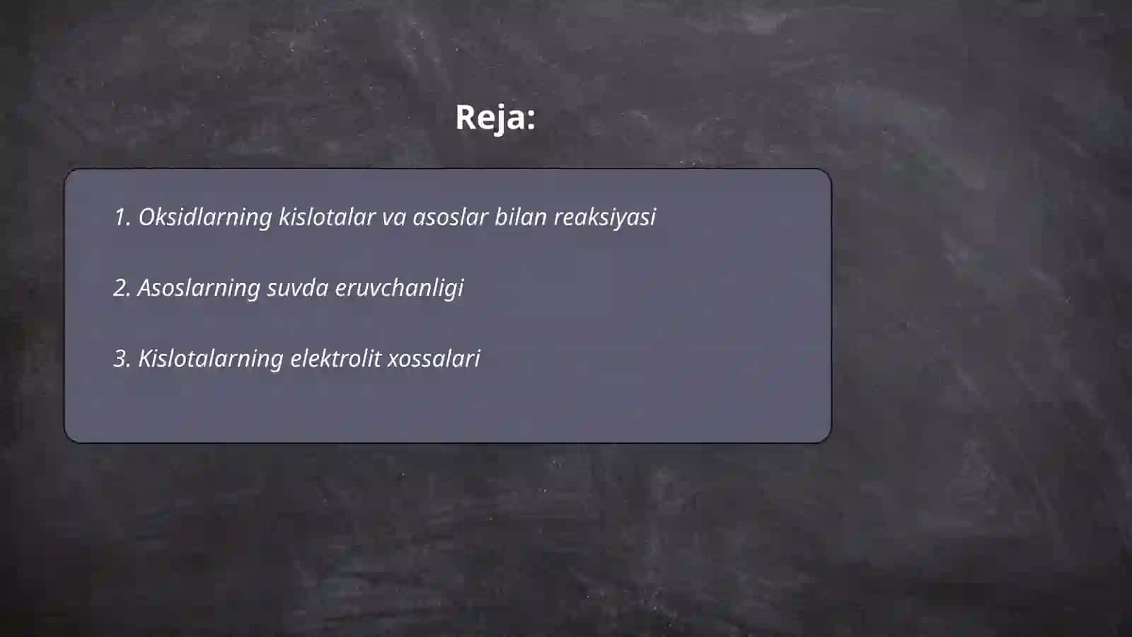 oksidlar asoslar kislotalar va tuzlarning olinishi xossalari ishlatilishi 2