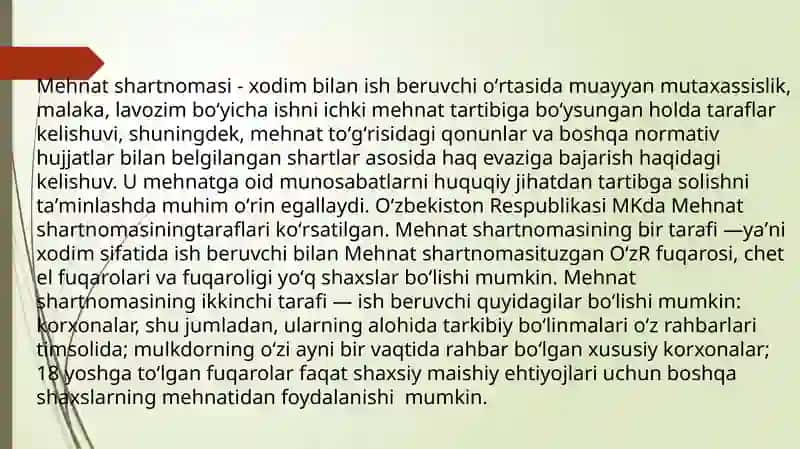 Mehnat shartnomasi 2