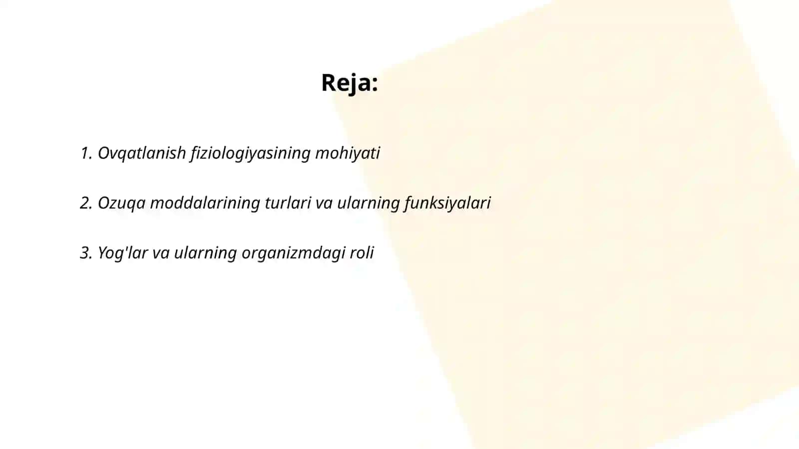 Ovqatlanishning fiziologik asoslari 2
