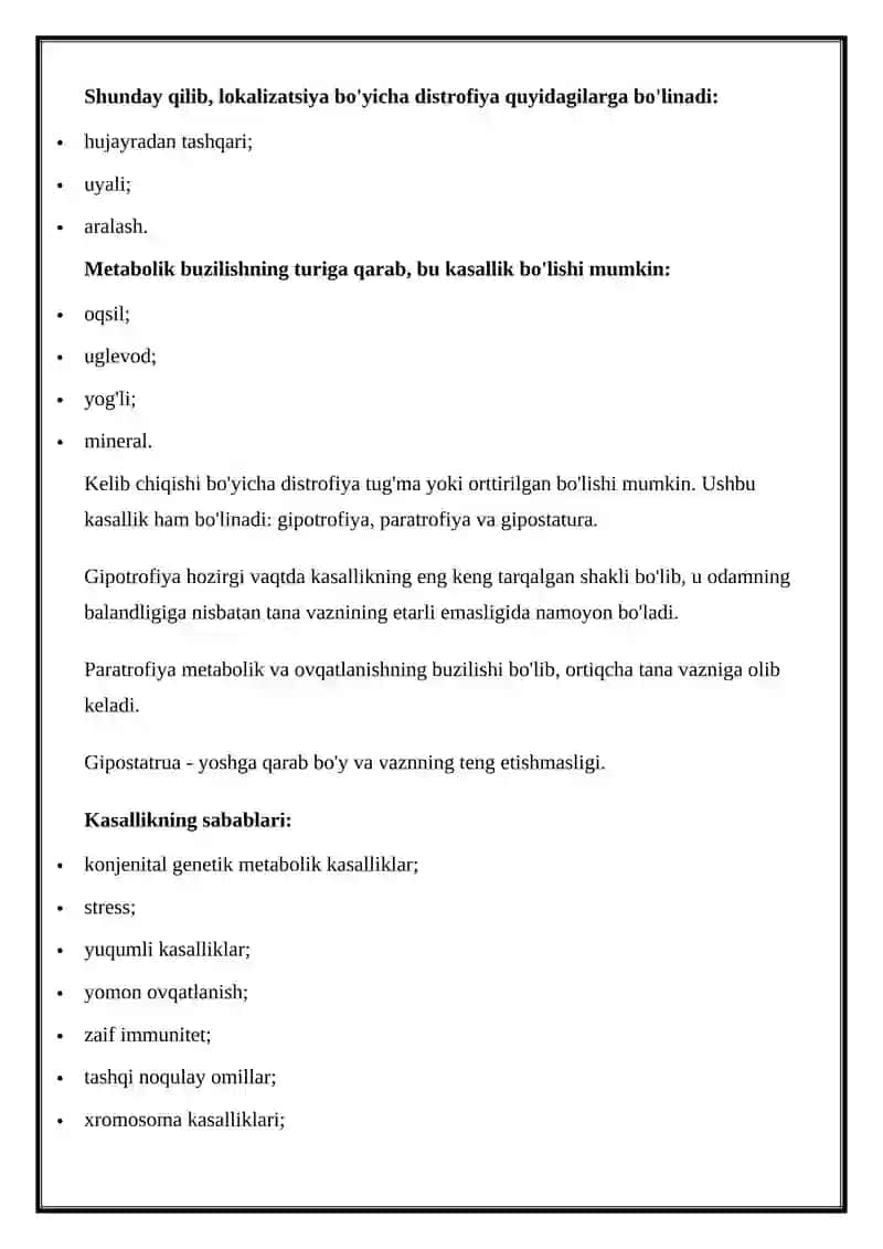 BOLALARDAGI DISTROFIYALAR (SURUNKALI OVQATLANISH BUZILISHI) 2