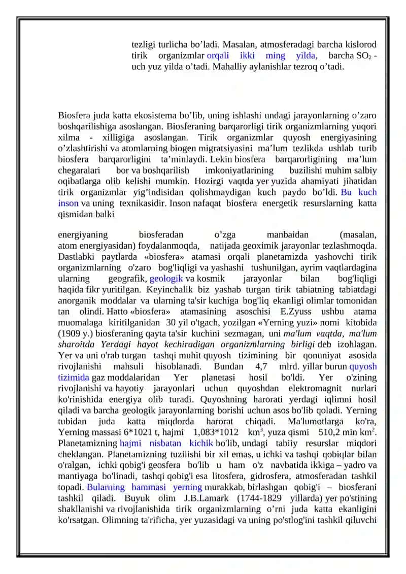 BIOSFERADA MODDALARNING AYLANISHI 2