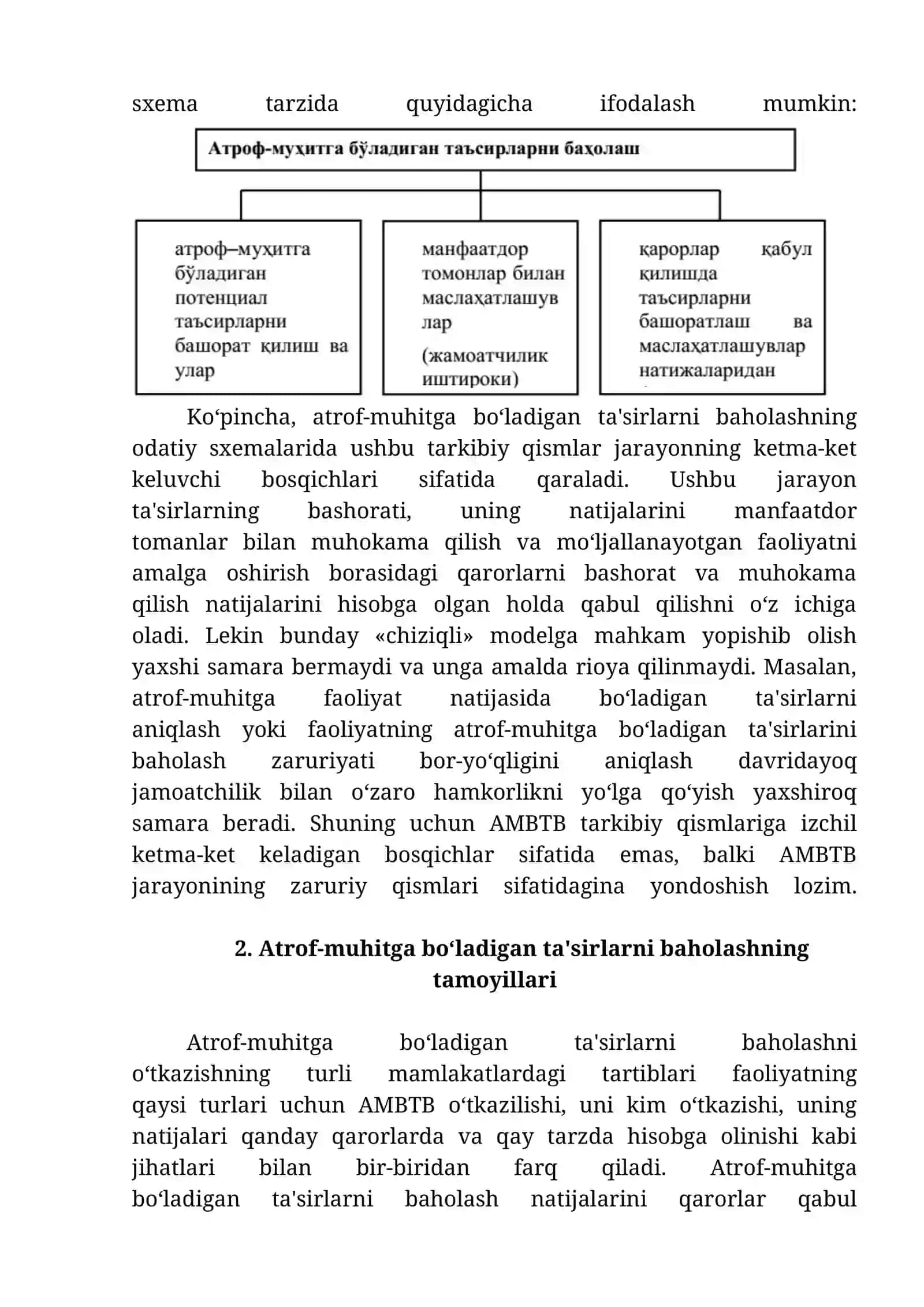 ATROF-MUHITGA BO‘LADIGAN TA'SIRLARNI BAHOLASHNING ASOSIY TUSHUNCHA VA TAMOYILLARI 2
