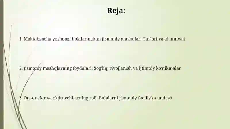 Maktabgacha yoshdagi bolalar uchun jismoniy mashqlar 2