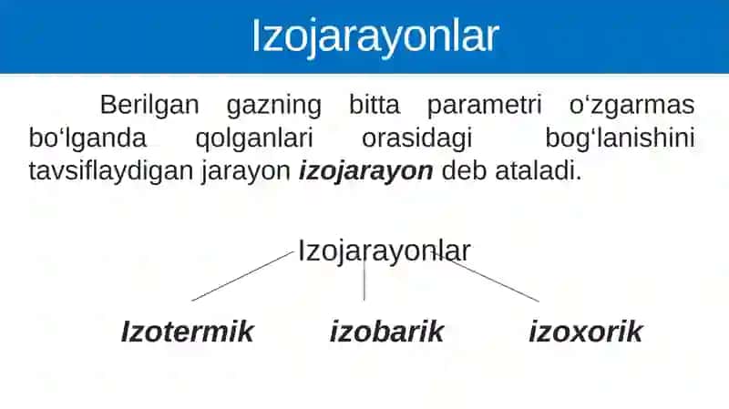 Izojarayonlar. Izotermik jarayon 2