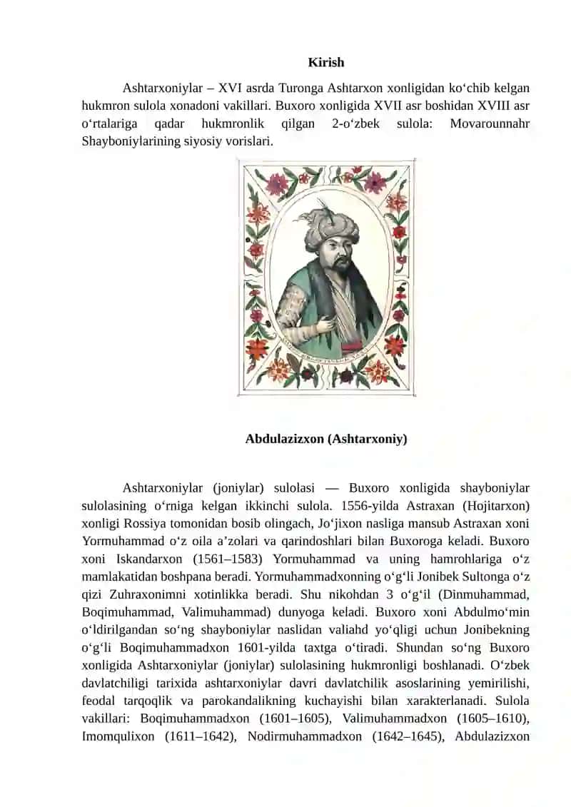 Ashtarxoniylar davlatining hokimiyat tepasiga kelishi 2