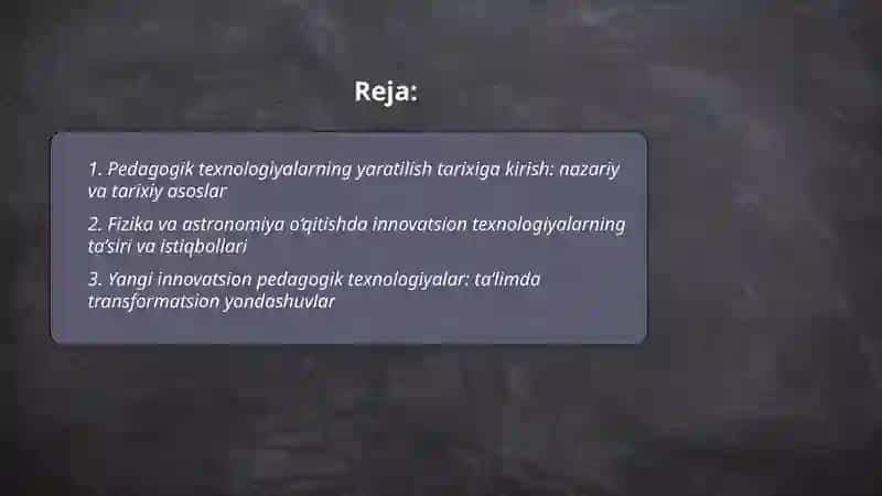 Pedagogik texnologiyalarning yaratilish tarixi 2