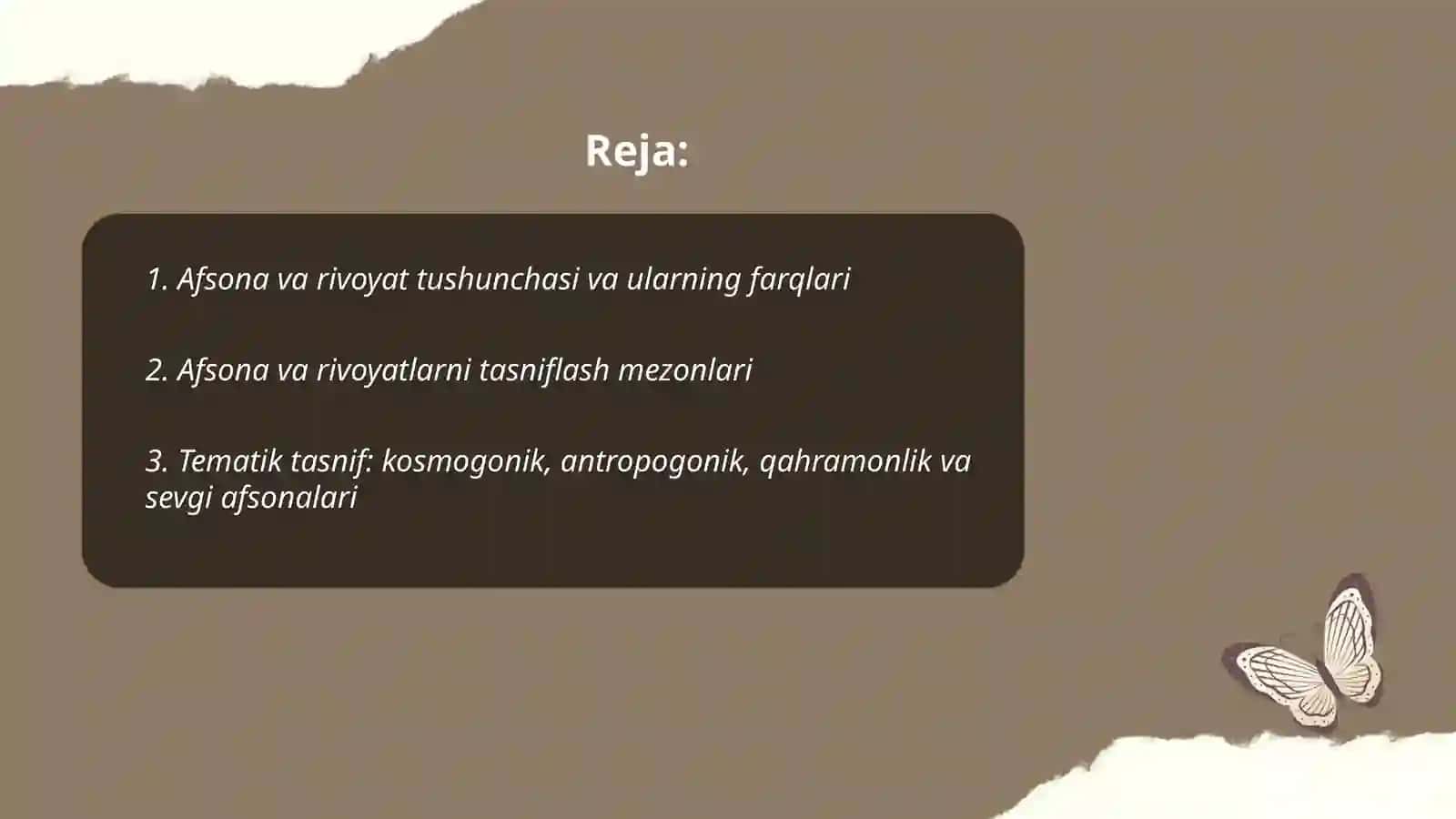 Afsona va rivoyatlar tasnifi va tahlili 2