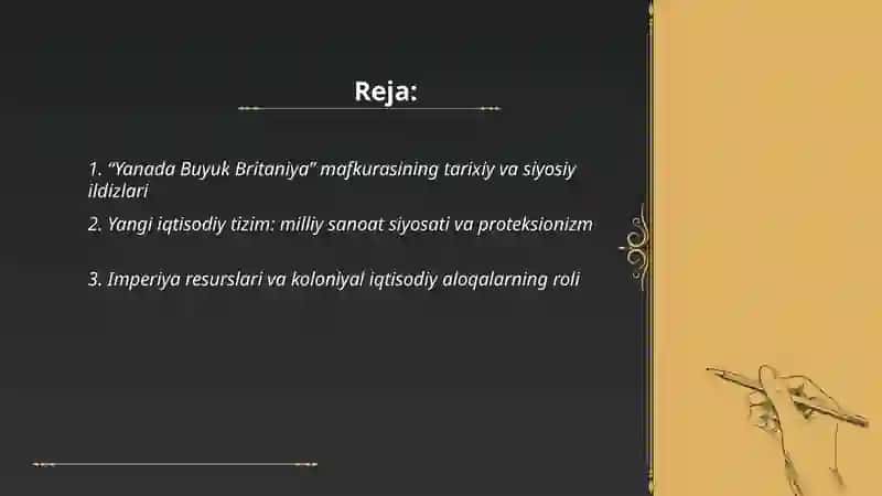 "Yanada Buyuk Britaniya" uchun: yangi iqtisodiy va mafkuraviy tizimning paydo boʻlishi 2