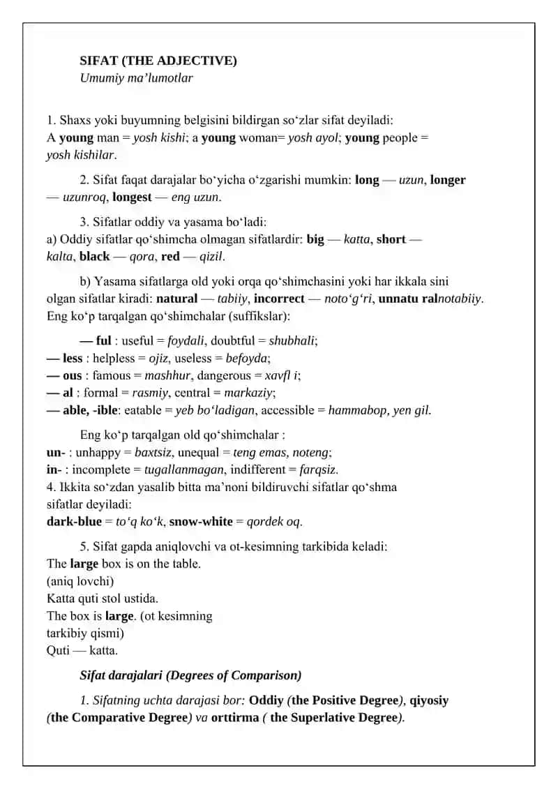 Comparative adjectiv 2