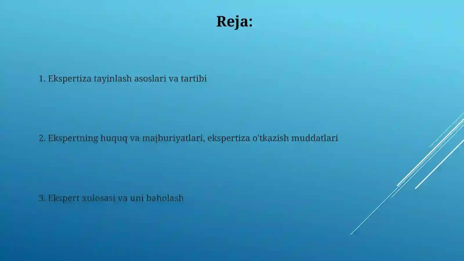 Ekspertiza tayinlash asoslari va o'tkazilish tartibi 2