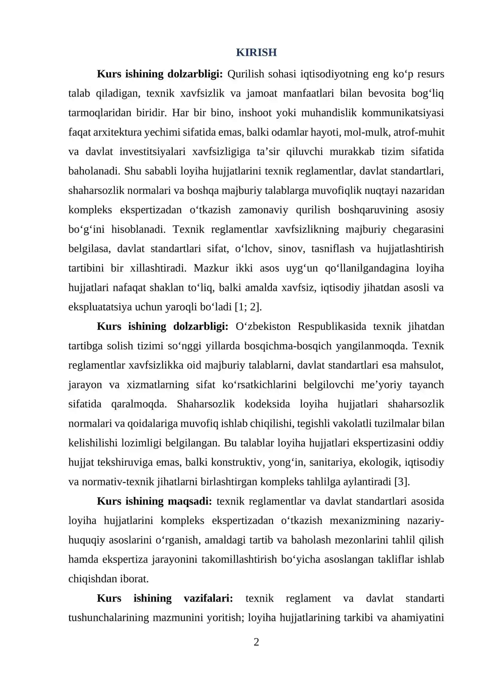 Kurs ishining dolzarbligi 2