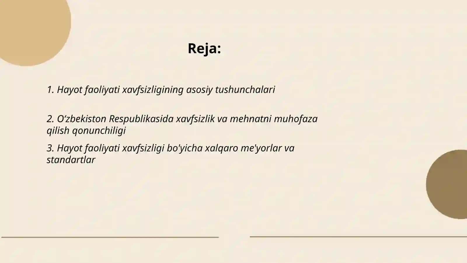 Hayot faoliyati xavfsizligi fanining huquqiy asoslari 2
