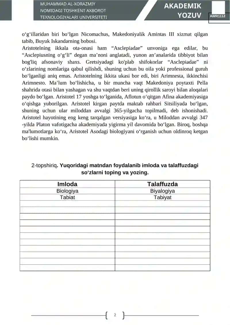 KONSPEKT. KONSPEKT TURLARI 2