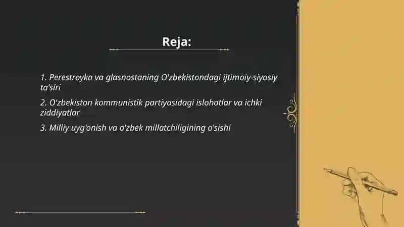Mustaqillikka erishish arafasida O'zbekistondagi ijtimoiy-siyosiy jarayonlar 2