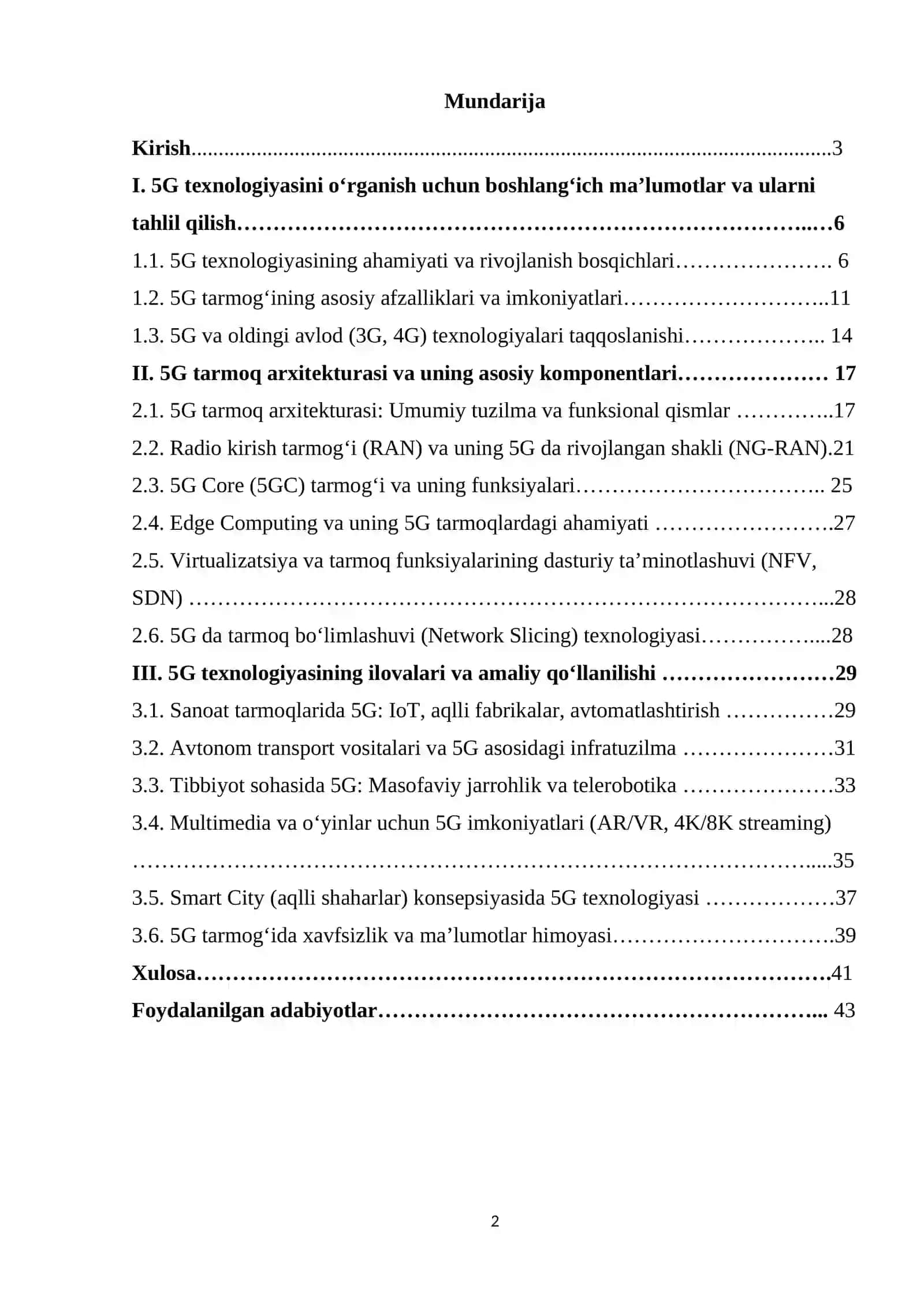 5G texnologiyasi: tarmoq arxitekturasi va ilovalari 2