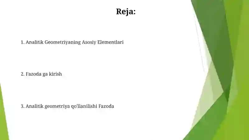 Fazoda analitik geometriya elementlari 2