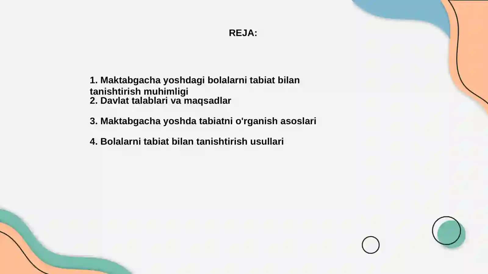 Maktabgacha yoshdagi bolalarni tabiat bilan tanishtirish boʻyicha davlat talablari 2