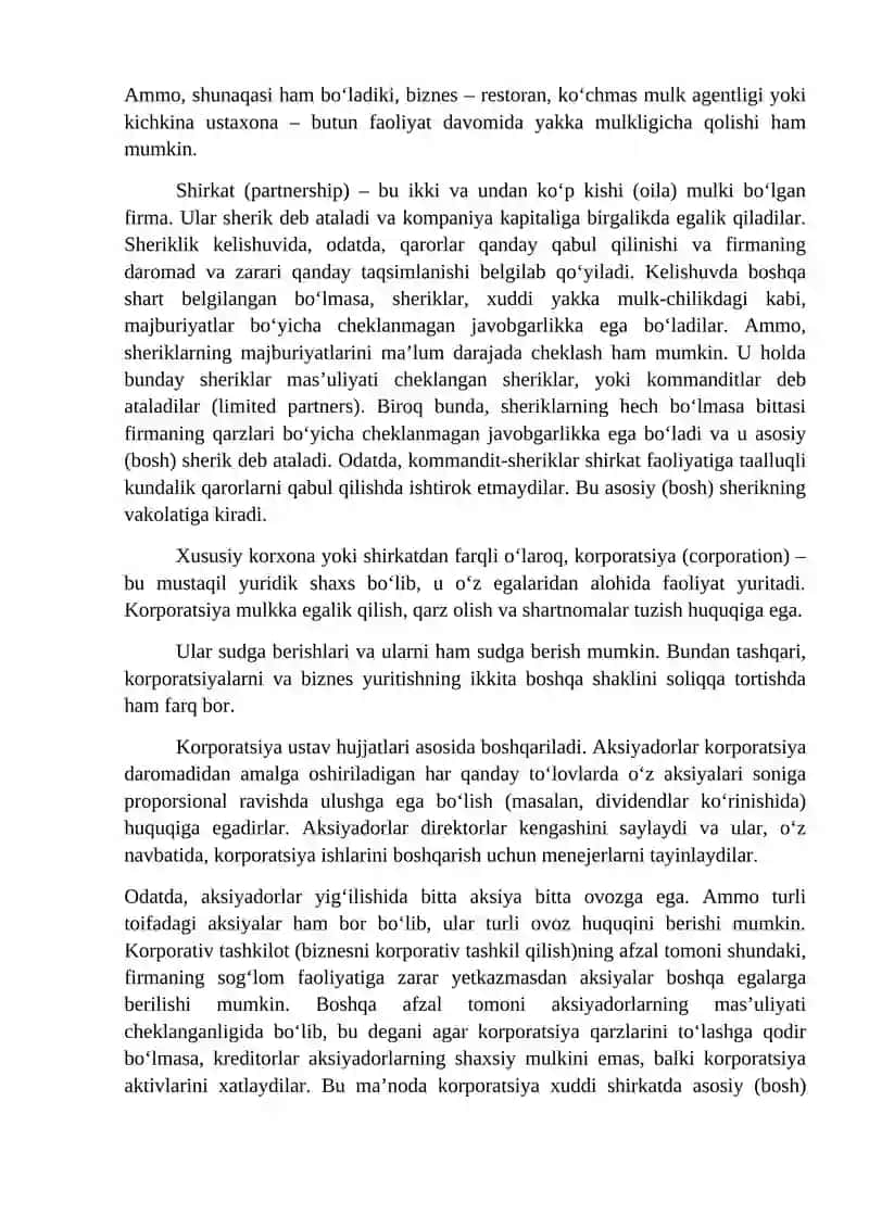 Zamonaviy moliyaning fundamyental (tub) masalalari 2