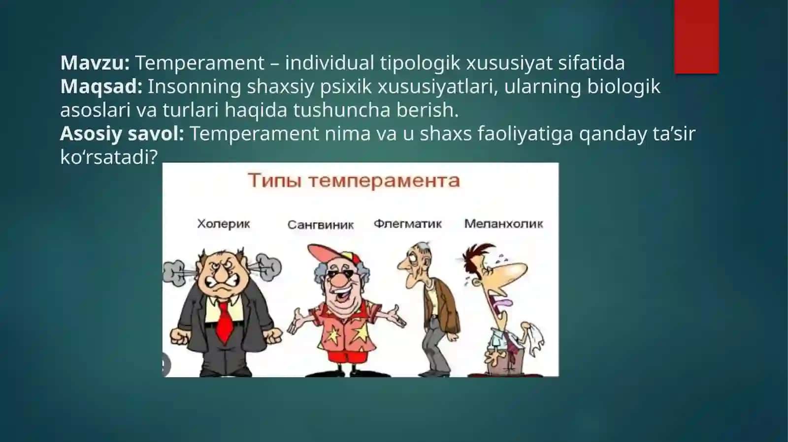 Temperament individual tipalogik xususiyat sifatida 2