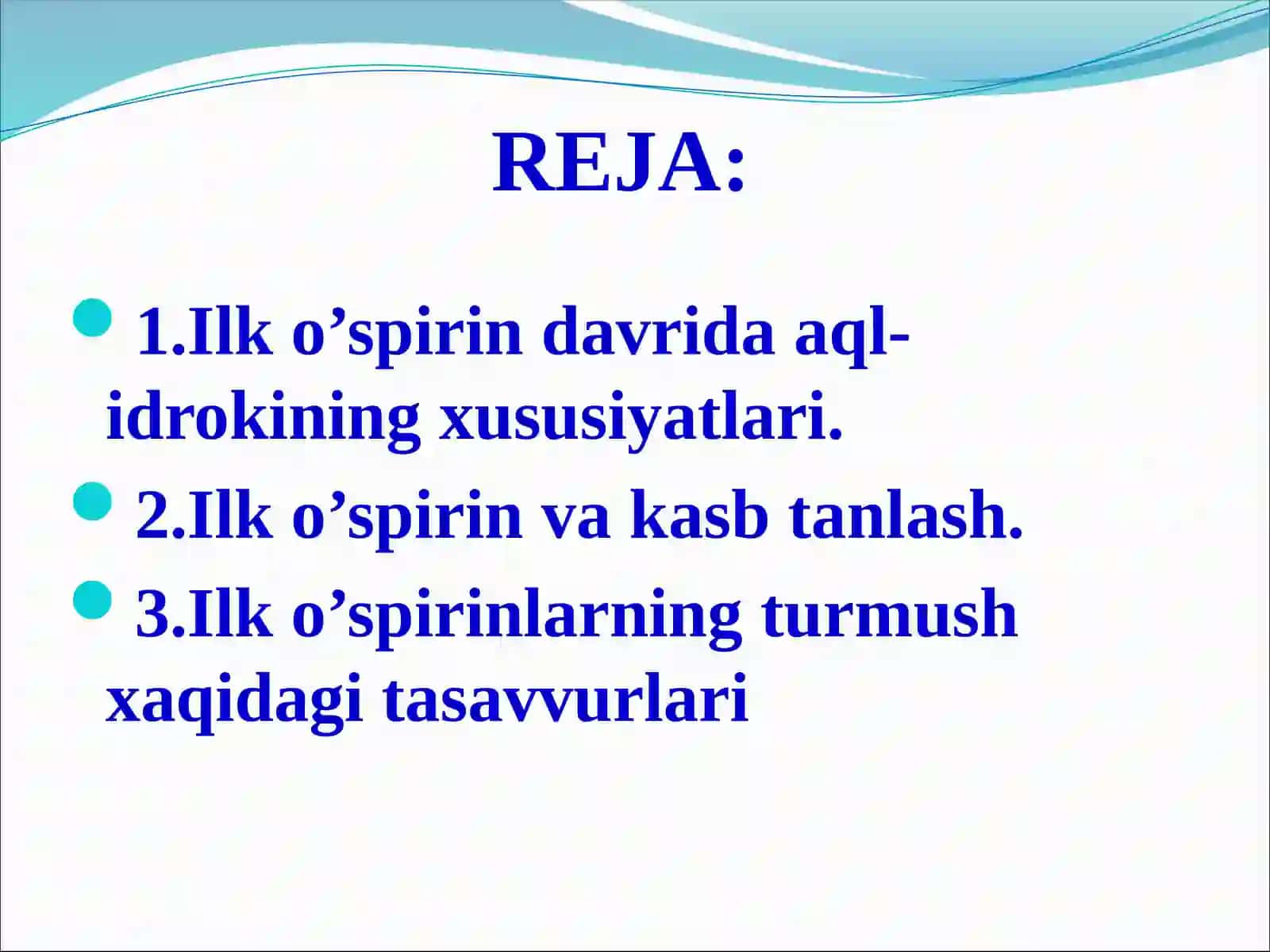 O’spirinlik davri psixologiyasi 2