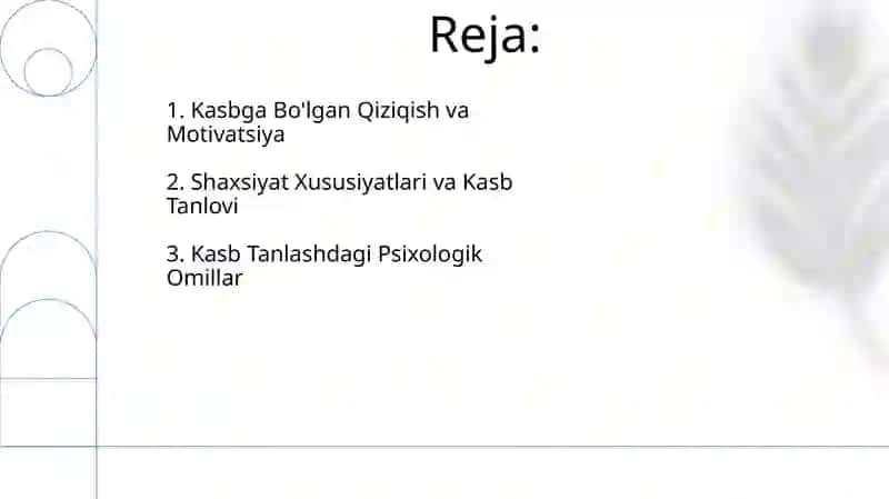 Kasb tanlashga doir psixologik tadqiqotlar 2