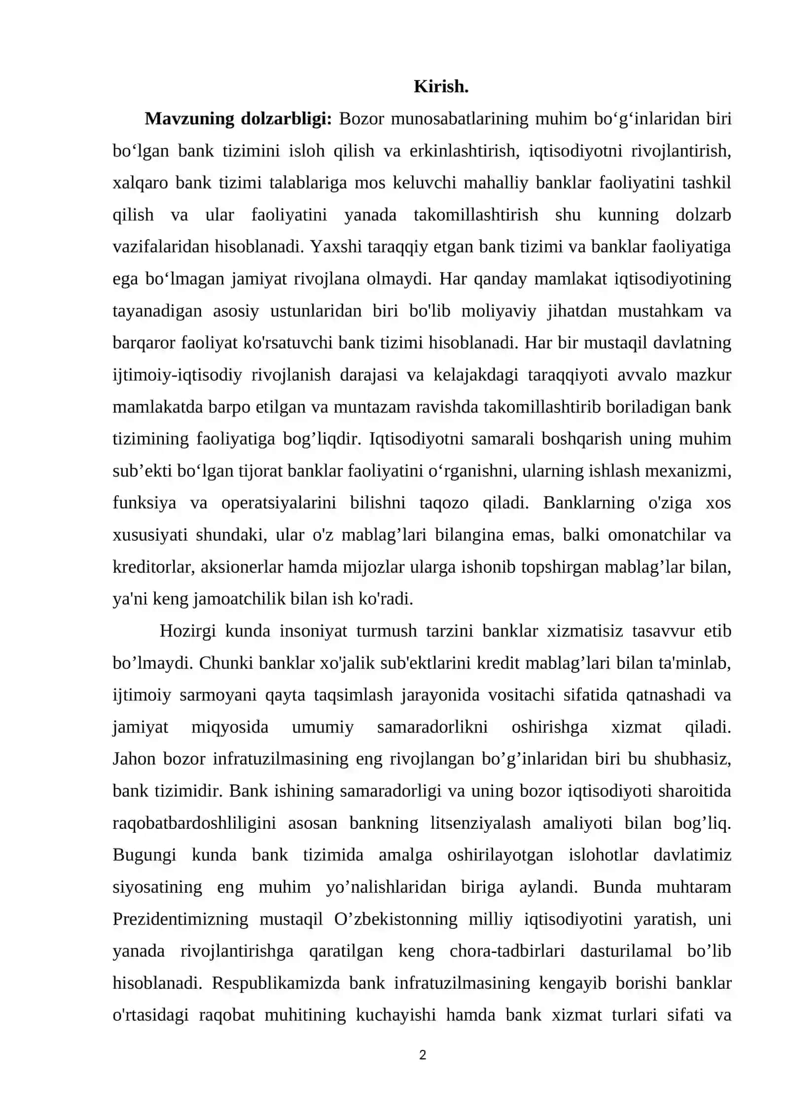Tijorat banklarning aktivlari va ularni boshqarish 2