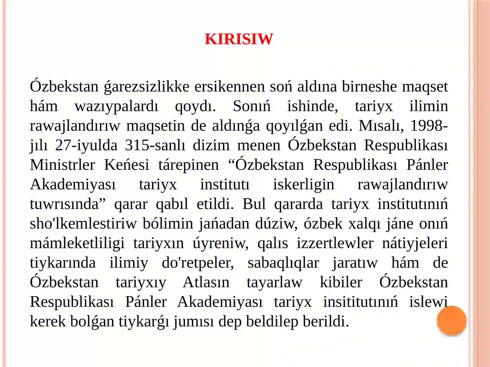 Ózbek mámleketshiliginiń tariyxıy basqıshları 2