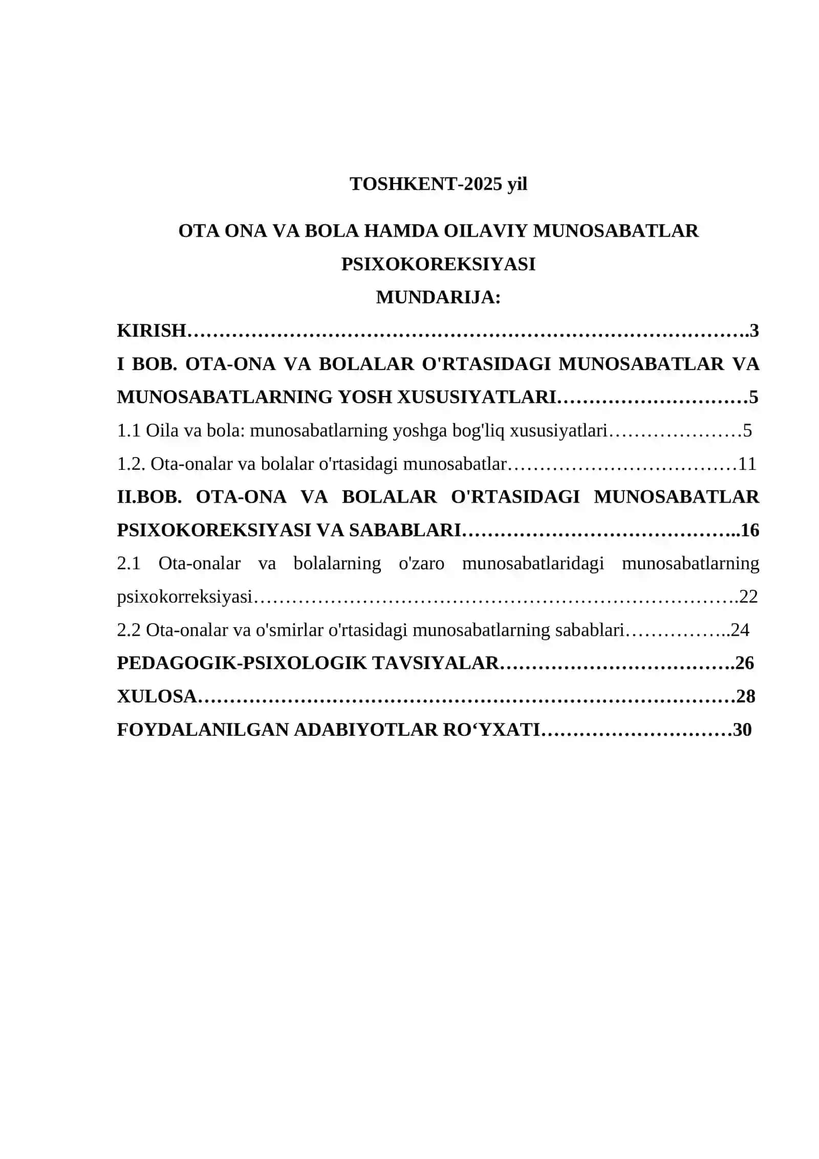 OTA ONA VA BOLA HAMDA OILAVIY MUNOSABATLAR PSIXOKOREKSIYASI 2