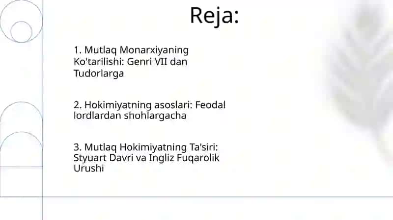 Angliyada Qirol hokimiyatining kuchayishi. Absolyutizim 2