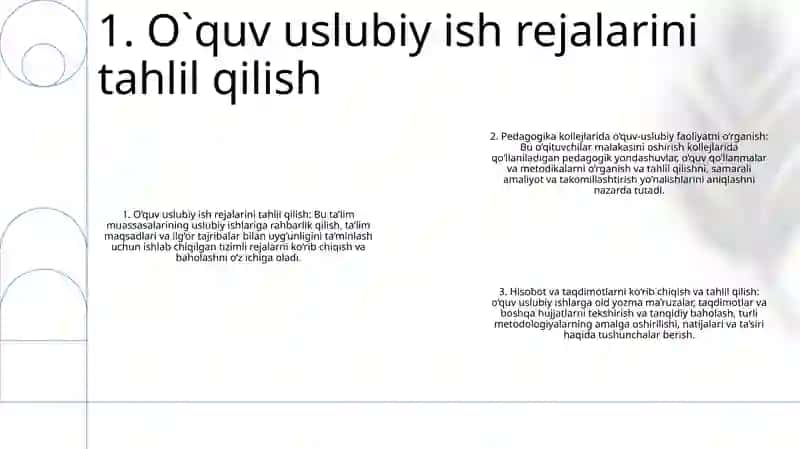 Pedagogika Kollejlarida Amalga Oshiriladigan Oquv Metodik Ishlar 2