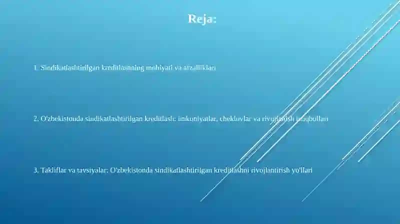Sindikatlashtirilgan kreditlash 2