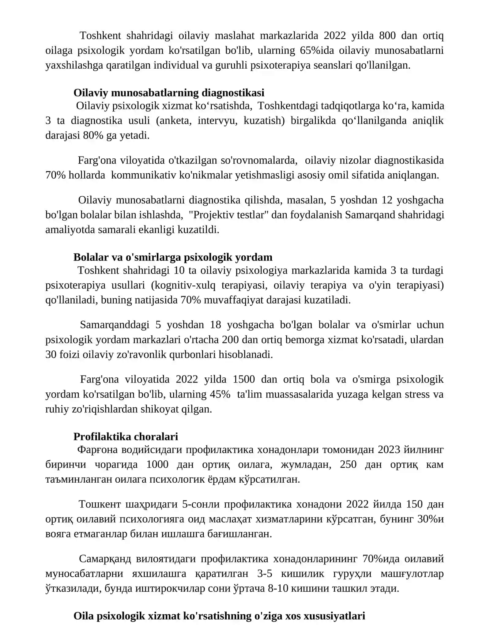 Oilaviy psixologik xizmat ko’rsatishning o’ziga xos xususiyatlari 2