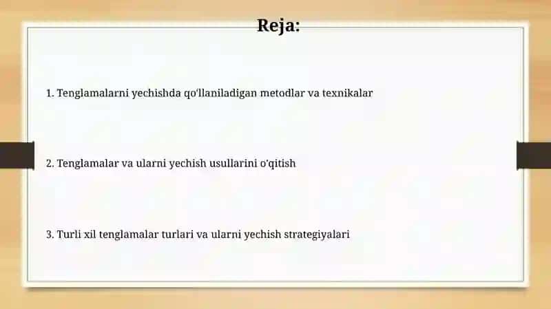 Tenglama va uni yechishga òrgatish usullari 2