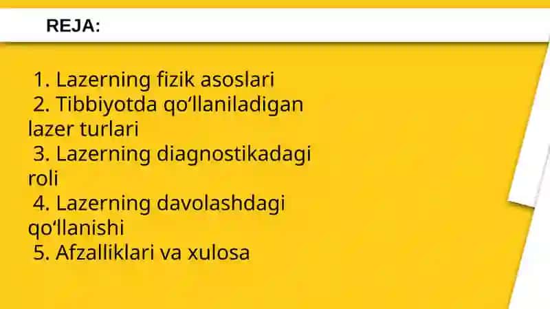 Lazerning tibbiyotda qo'llanishi 2