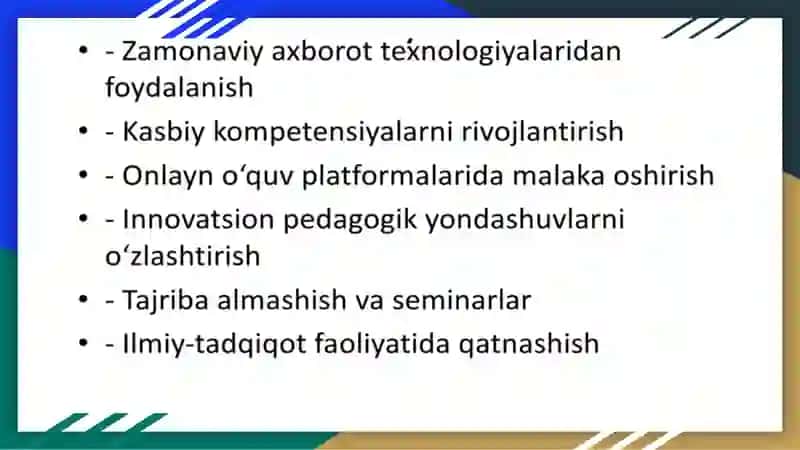 Kasbiy kompatensiyalarni rivojlantirish 2
