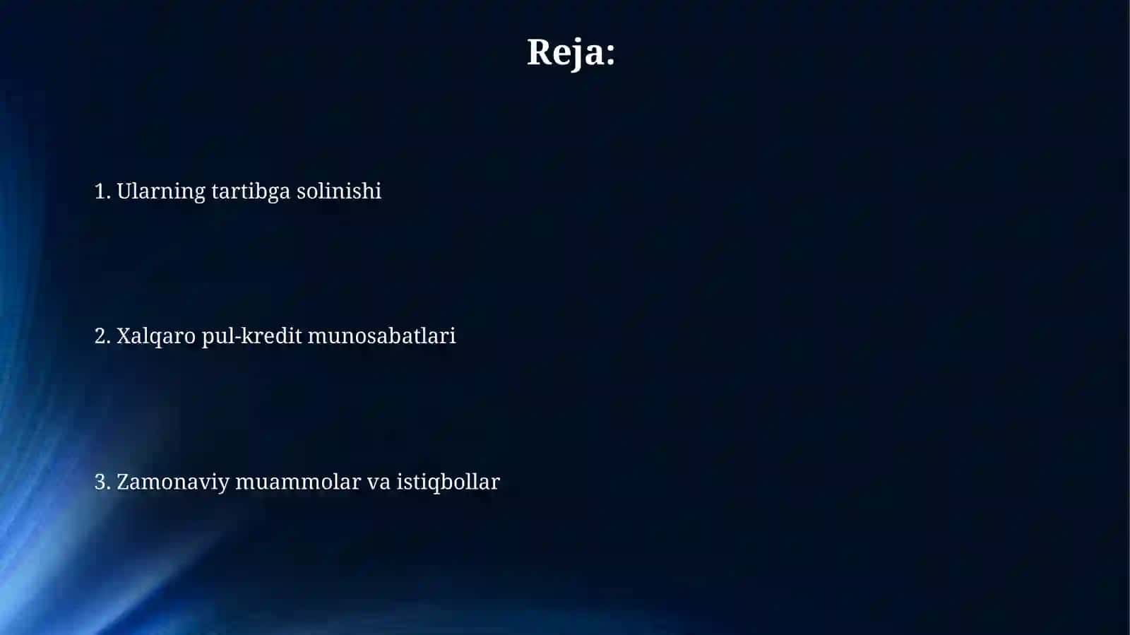 Xalqaro pul-kredit munosabatlari va ularni tartibga solish 2
