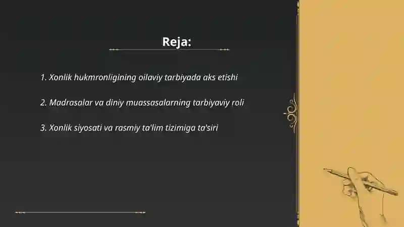 Xonlik davridagi ijtimoiy siyosiy muhitining tarbiyaga tasiri 2