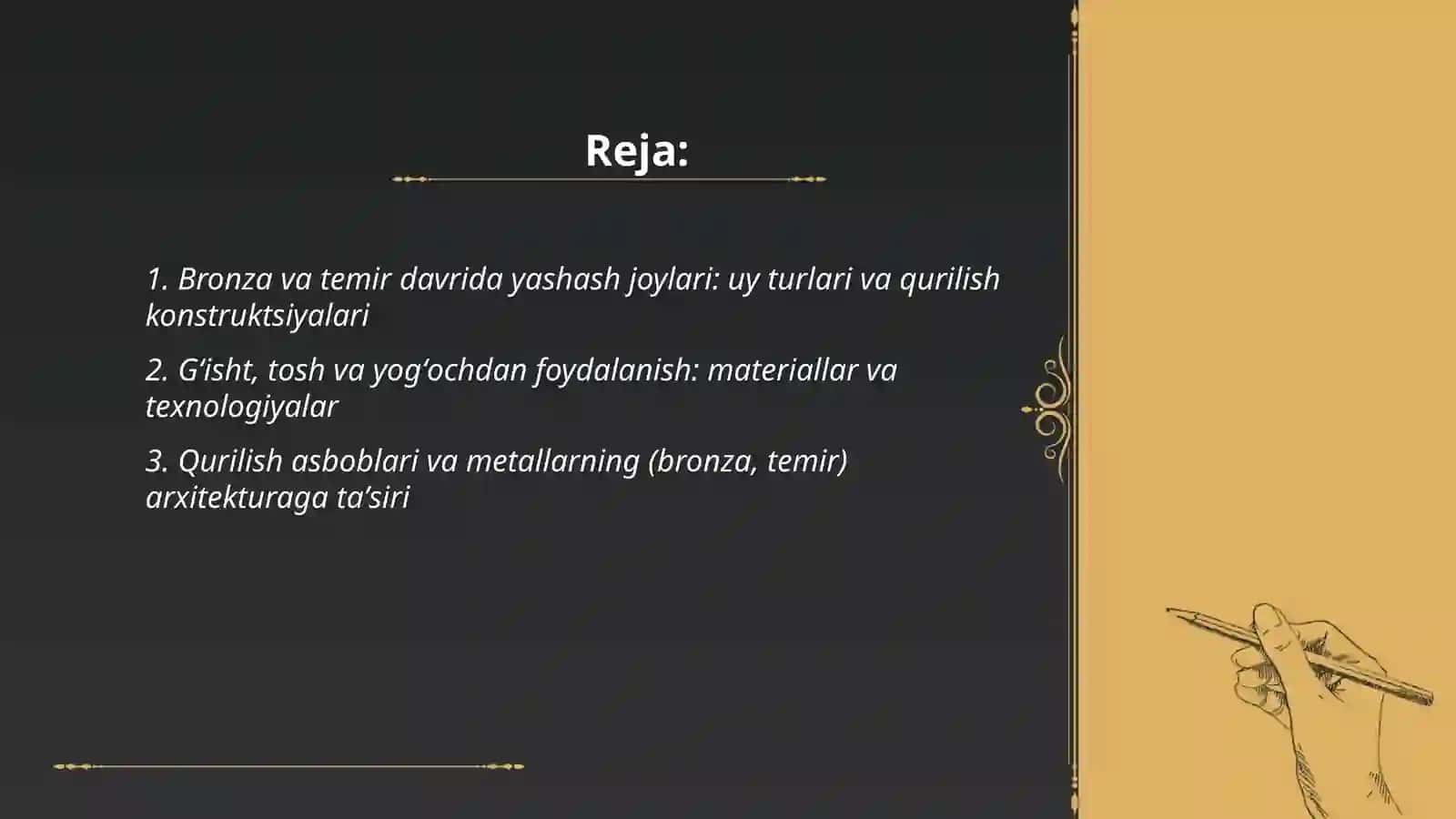 Bronza va temir davrida me'morchilik hususiyatlari 2