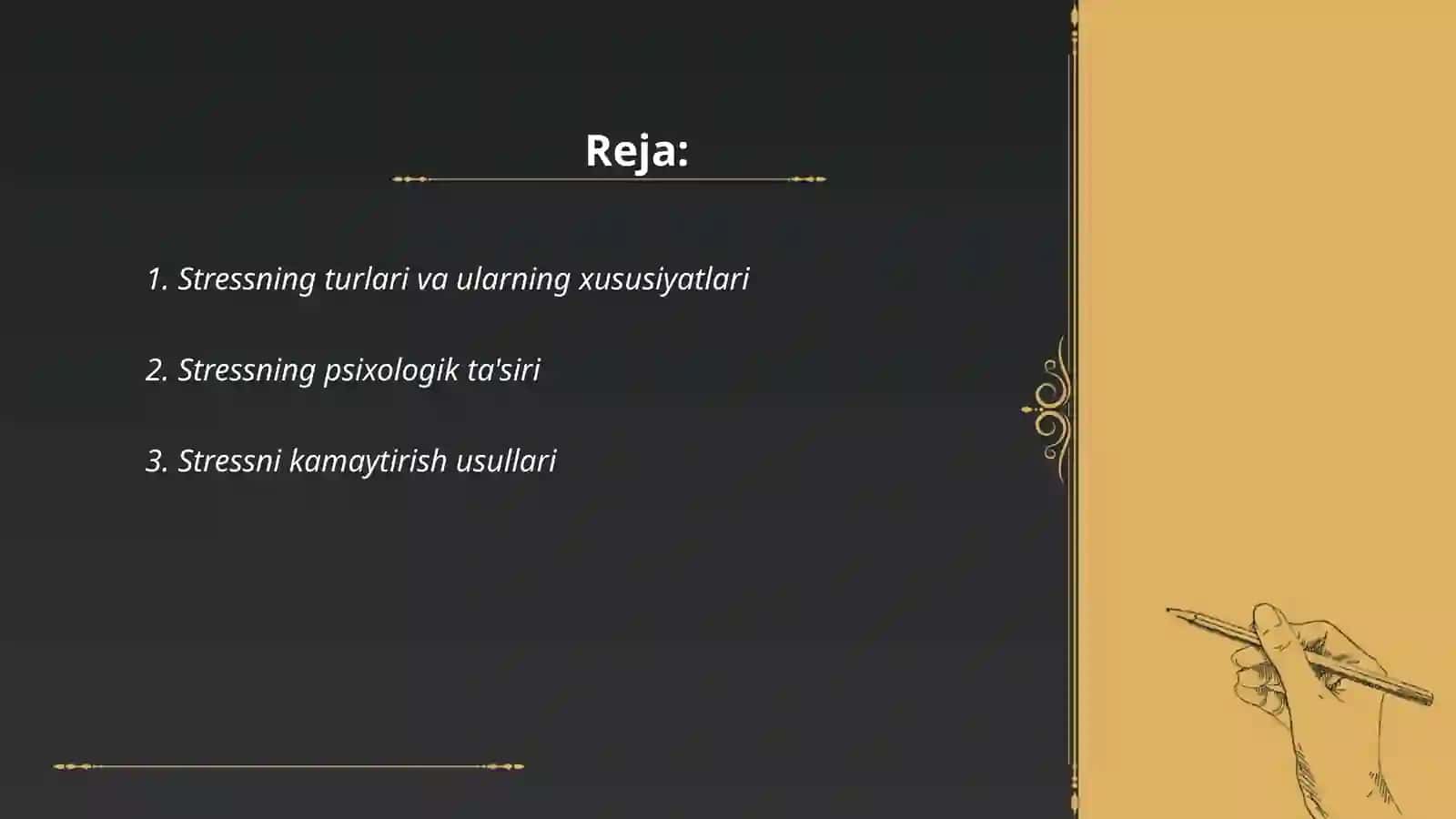 Stress va noqulayliklarni boshqarish 2