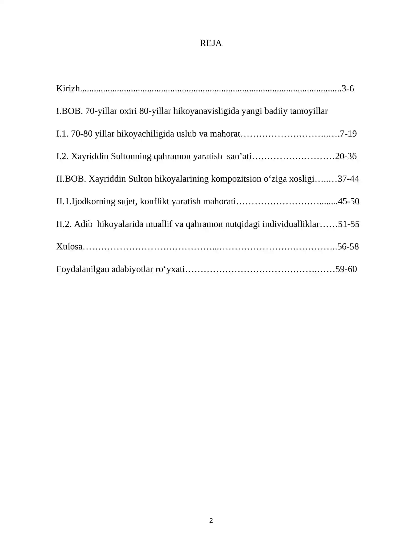 70-80 yillar hikoyanavisligida yangi badiiy tamoyilla XAYRIDDIN SULTON HIKOYALARI MISOLIDA)r 2