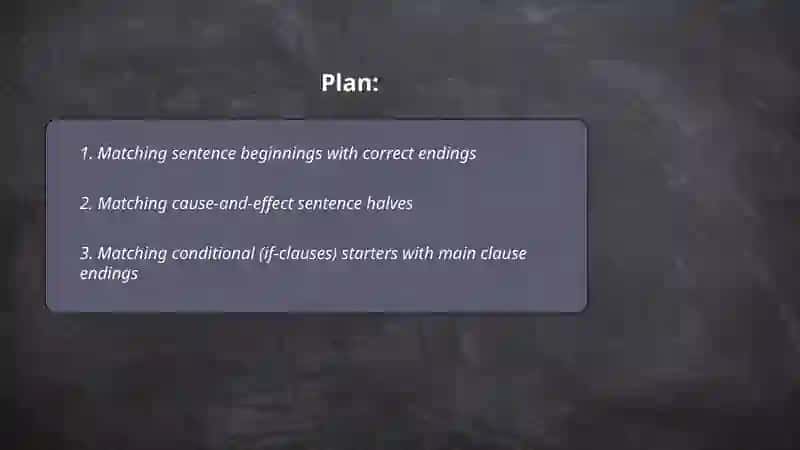 Matching Sentences Activities 2