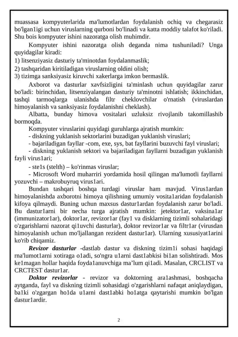 Kompyuter viruslari va ularni davolash 2