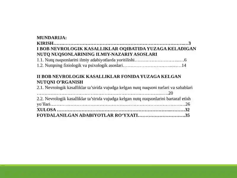 Nevrologik kasalliklar fonida yuzaga kelgan nutq nuqsonlari 2