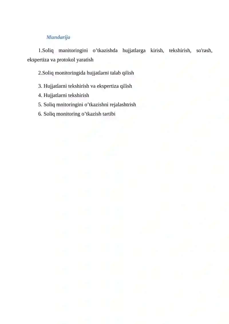Qirg’iziston Respublikasida soliq monitoringini o’tkazish tartibi 2