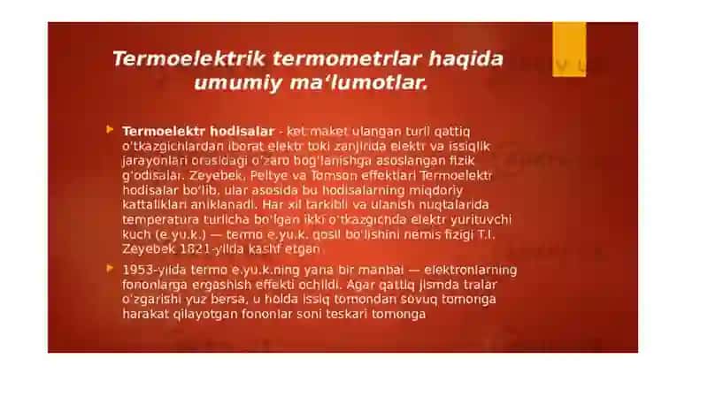 Termoelektrik hodisalar 2