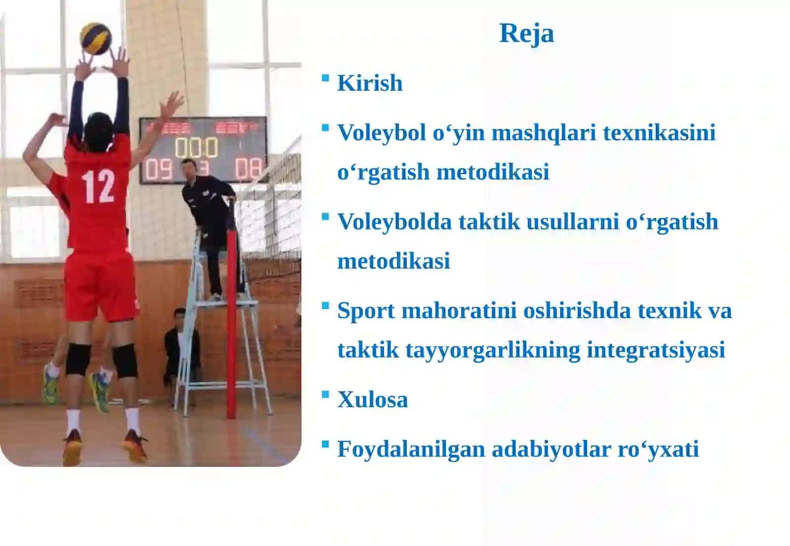 Voleybolo‘yin mashqlari texnikasi va taktikasi usullarini o‘rgatish 2